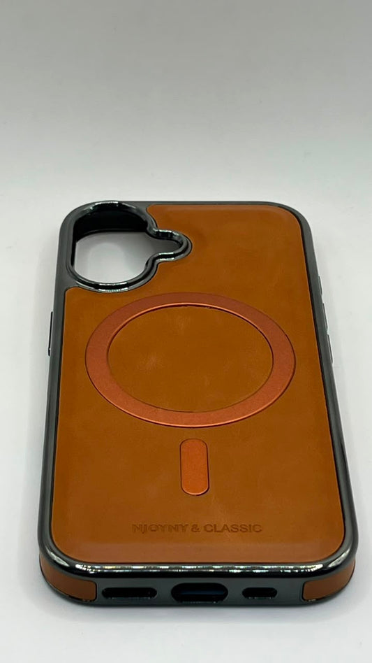 بوشيط جلد طبيعي فاخر للآيفون تصميم أنيق وحماية متكاملة(IPHONE 16 NORMAL)