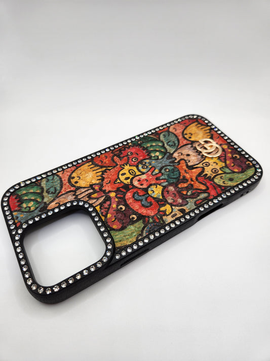 ✨Coque iPhone Luxe Bohème avec Strass – Motifs Mandala Éblouissants – Compatible iphone 16 pro max iphone 14 pro max iphone 12 pro max