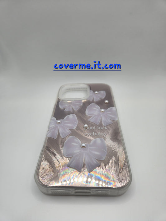 🩷Coque iPhone Féminine Élégante – Design Rubans & Perles, Style Brillant Compatible iphone 16 pro max iphone 15 pro max iphone 14 pro max iphone 12 pro max
