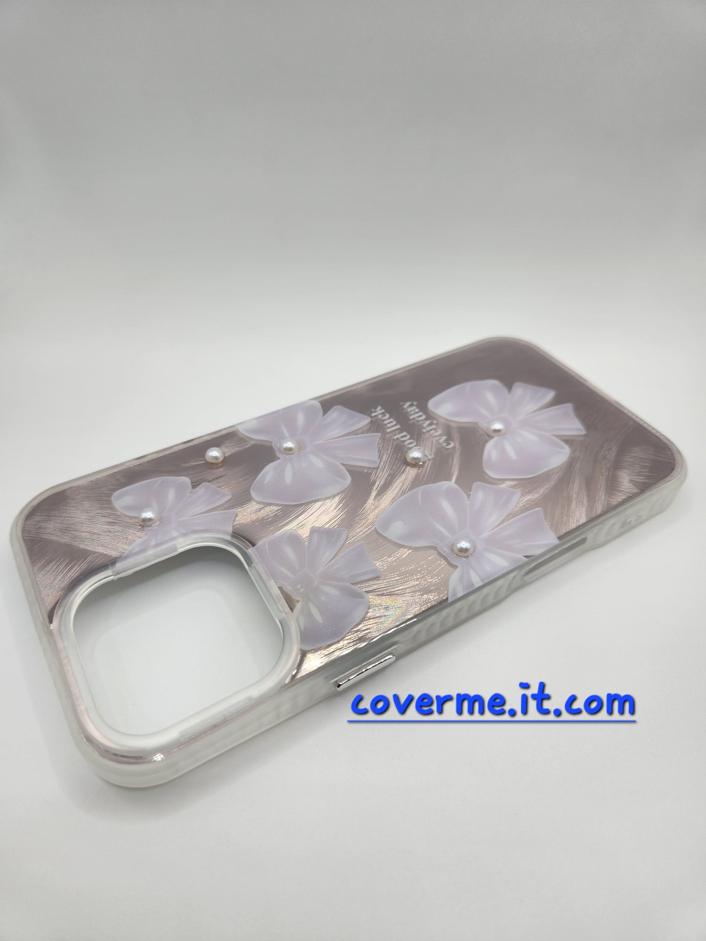 🩷Coque iPhone Féminine Élégante – Design Rubans & Perles, Style Brillant Compatible iphone 16 pro max iphone 15 pro max iphone 14 pro max iphone 12 pro max