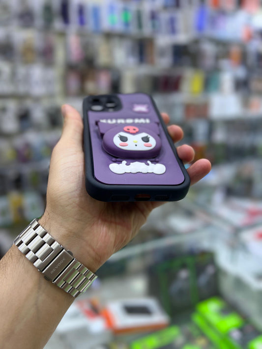 بوشيط سيليكون ثلاثي الأبعاد مع حامل مدمج حماية وأناقة(IPHONE 12 PRO MAX)