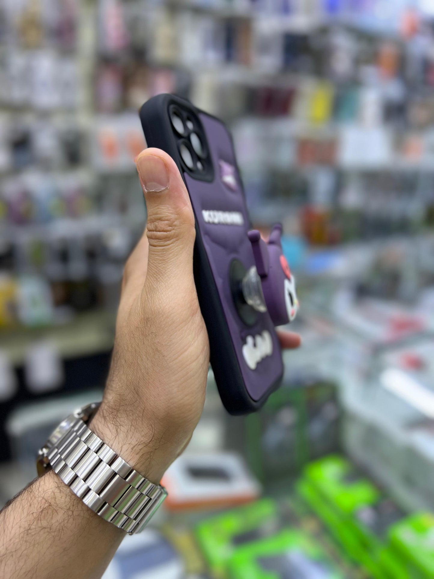 بوشيط سيليكون ثلاثي الأبعاد مع حامل مدمج حماية وأناقة(IPHONE 12 PRO MAX)