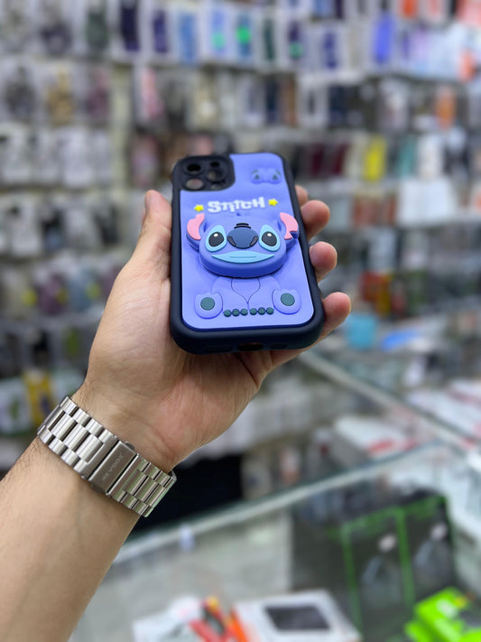 بوشيط سيليكون ثلاثي الأبعاد مع حامل مدمج حماية وأناقة(IPHONE 12 PRO)