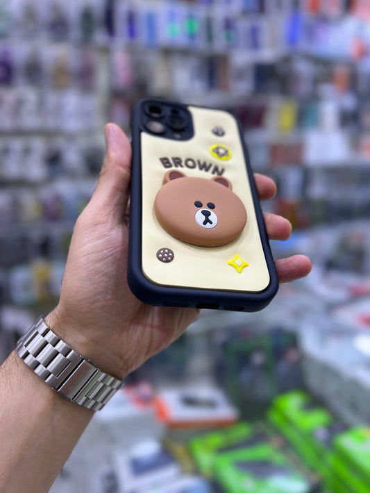 بوشيط سيليكون ثلاثي الأبعاد مع حامل مدمج حماية وأناقة(IPHONE 12 PRO MAX)