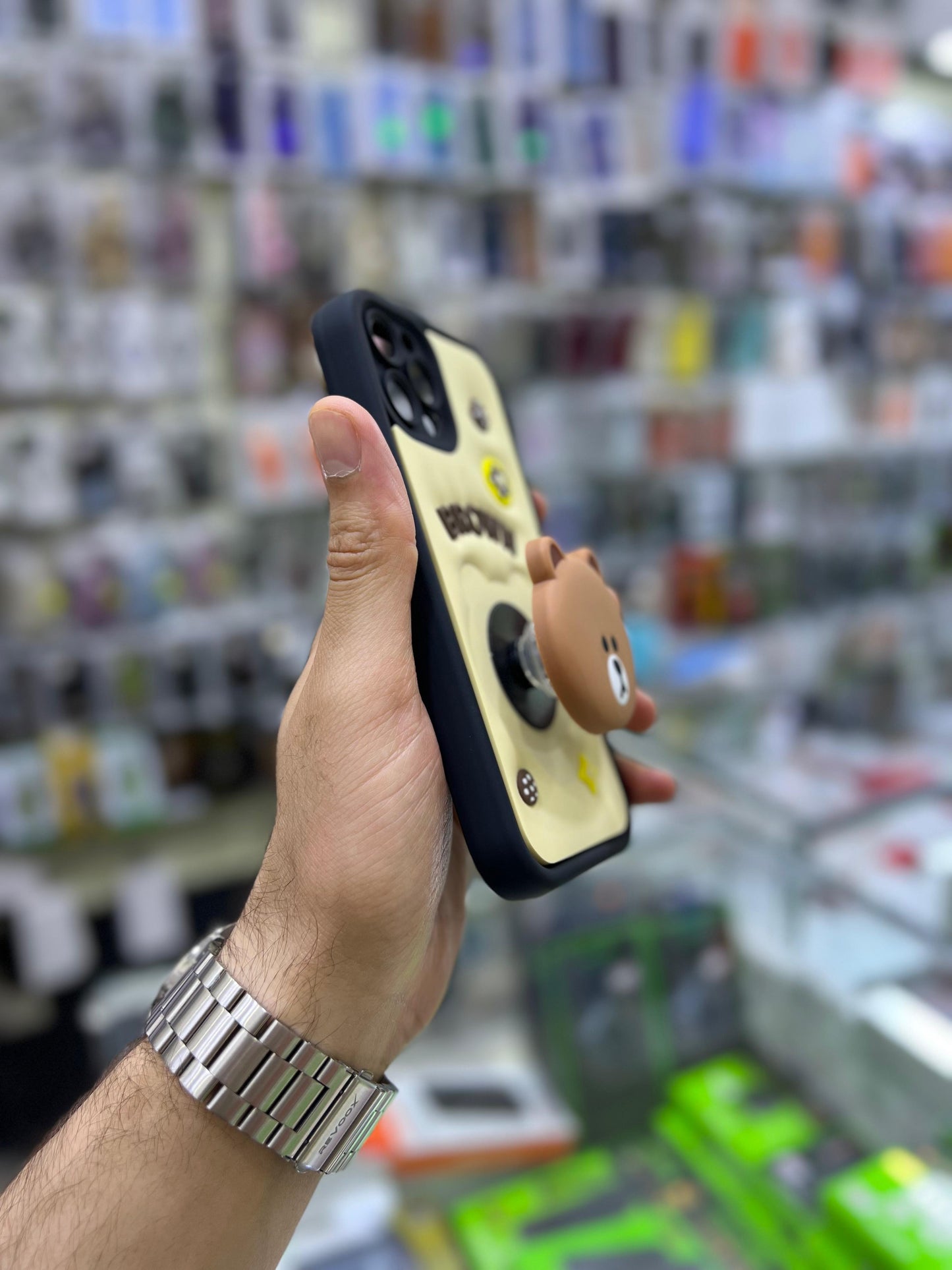 بوشيط سيليكون ثلاثي الأبعاد مع حامل مدمج حماية وأناقة(IPHONE 12 PRO MAX)