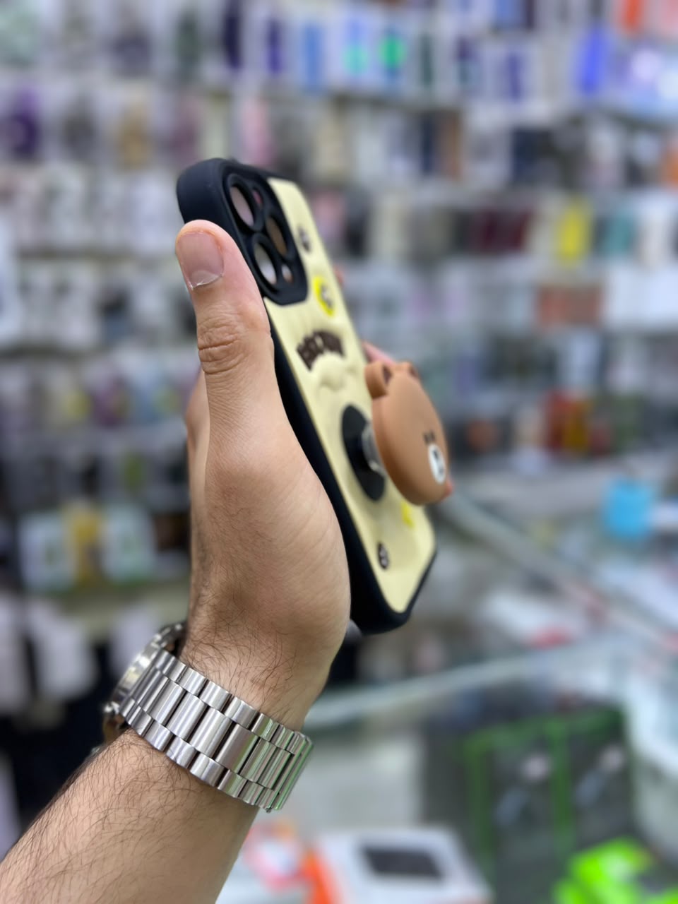 بوشيط سيليكون ثلاثي الأبعاد مع حامل مدمج حماية وأناقة(IPHONE 14 PRO MAX)