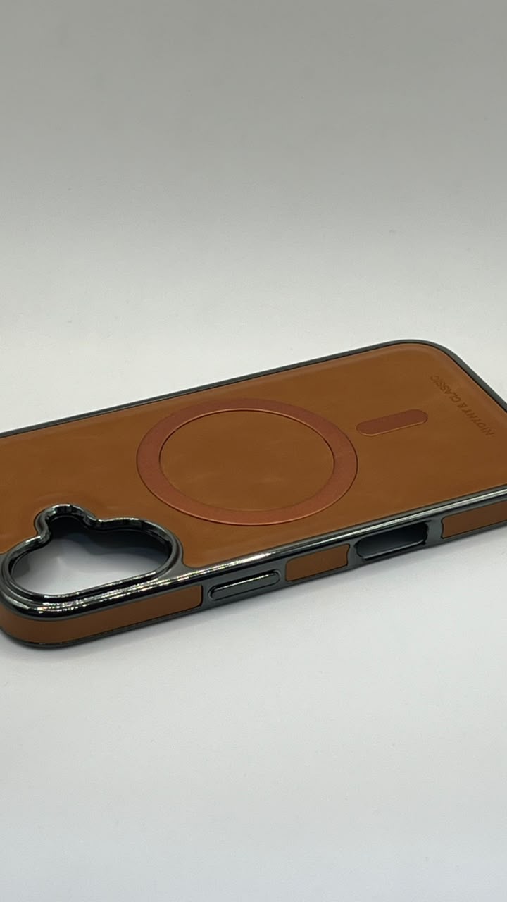 بوشيط جلد طبيعي فاخر للآيفون  تصميم أنيق وحماية متكاملة(IPHONE 16 NORMAL)