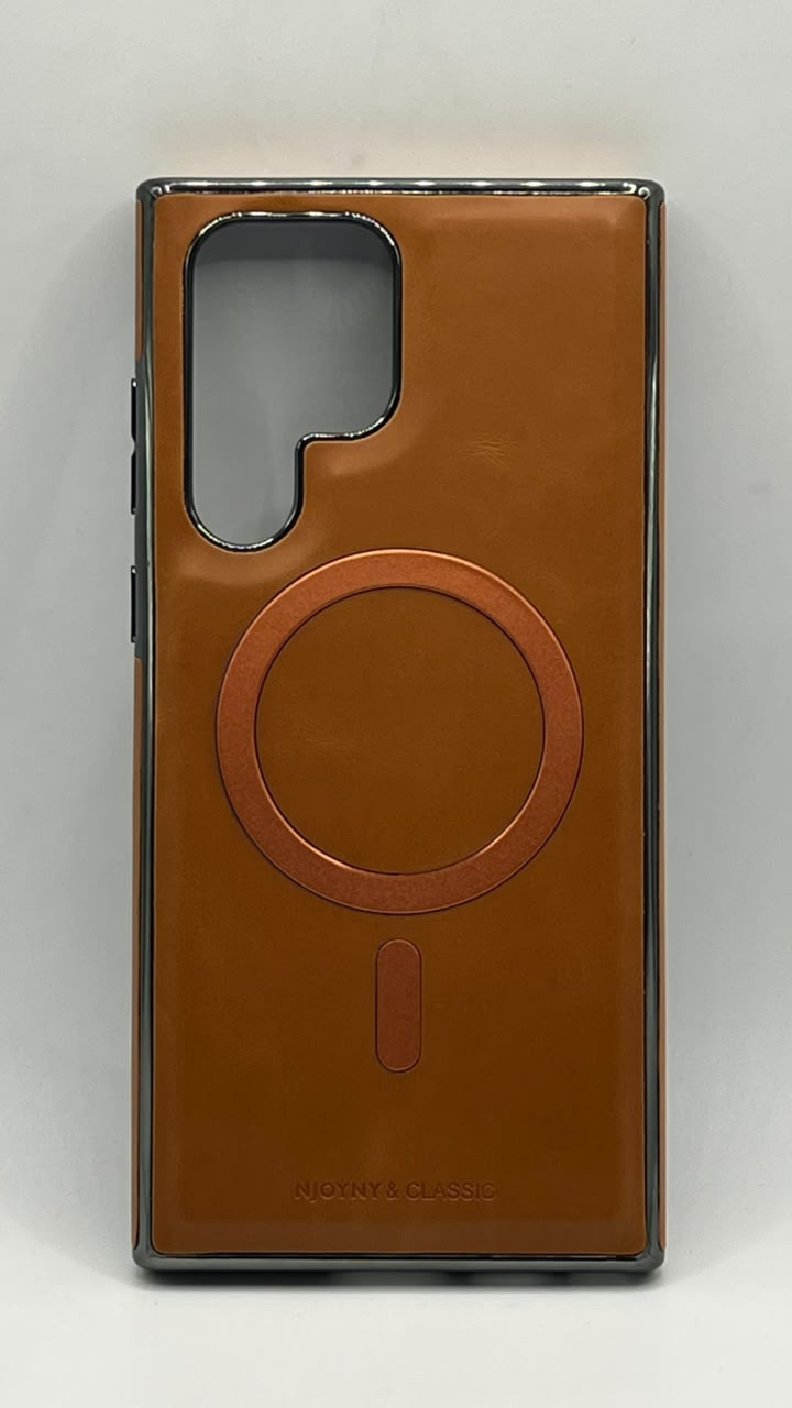 بوشيط جلد طبيعي فاخر  تصميم أنيق وحماية متكاملة(SAMSUNG S22 ULTRA)