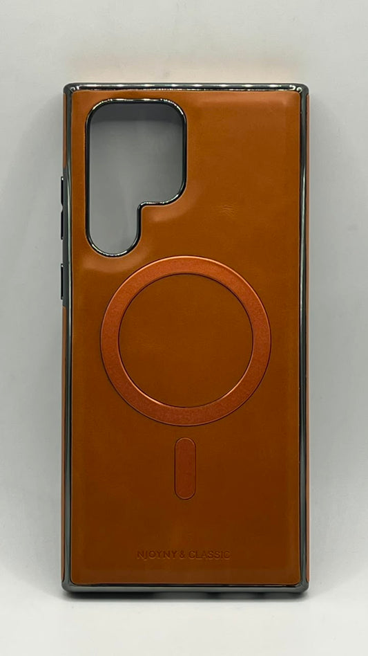 بوشيط جلد طبيعي فاخر  تصميم أنيق وحماية متكاملة(SAMSUNG S22 ULTRA)