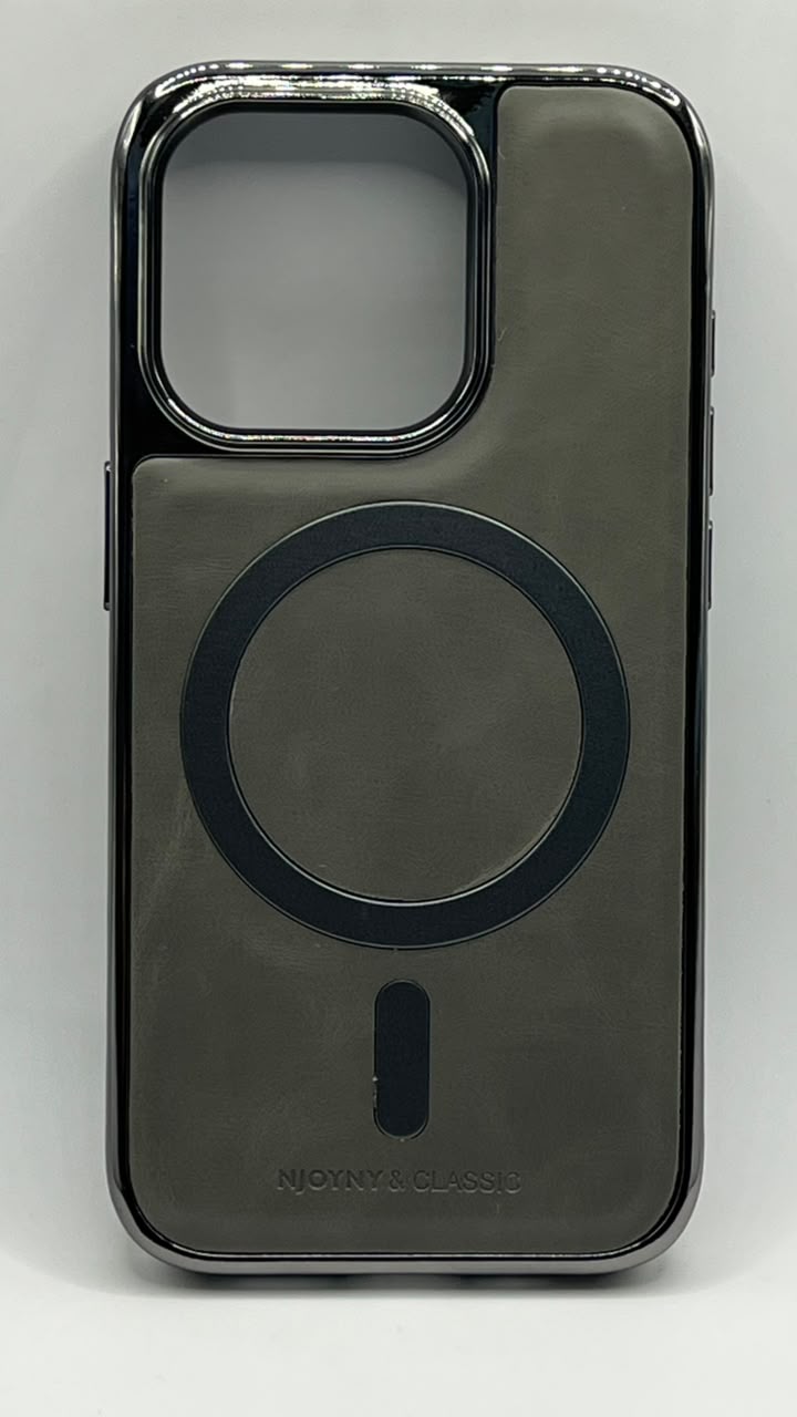 بوشيط جلد طبيعي فاخر للآيفون  تصميم أنيق وحماية متكاملة(IPHONE 15 PRO)