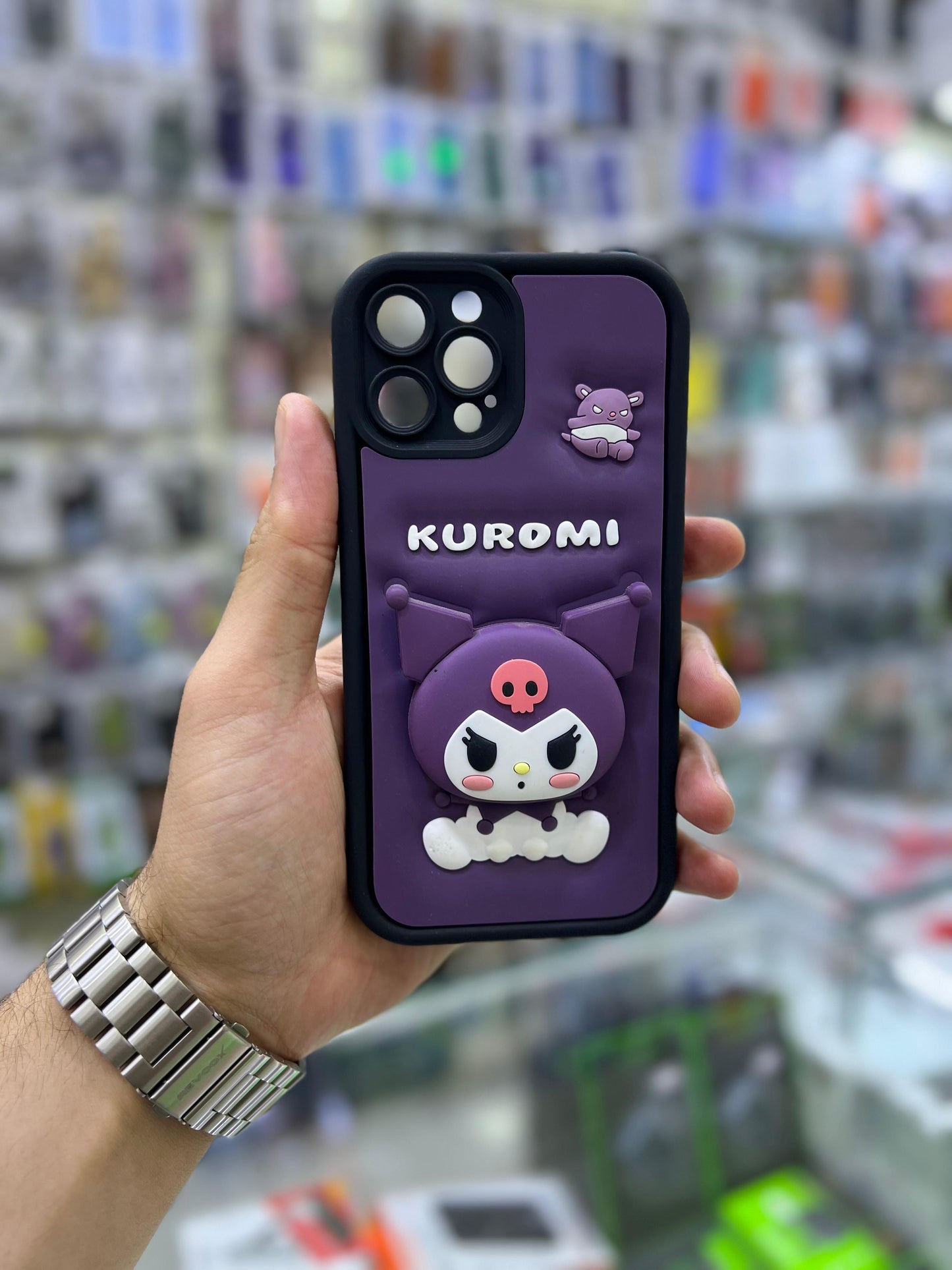بوشيط سيليكون ثلاثي الأبعاد مع حامل مدمج  حماية وأناقة(IPHONE 12 PRO MAX)