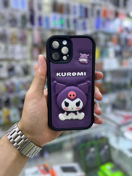 بوشيط سيليكون ثلاثي الأبعاد مع حامل مدمج  حماية وأناقة(IPHONE 12 PRO MAX)