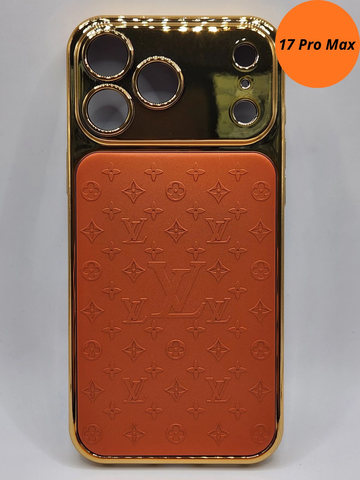 بوشيط هاتف بتصميم فاخر بنقش بارز وإطار  لامع – أناقة استثنائية وحماية متكاملة(IPHONE 17 PRO MAX)