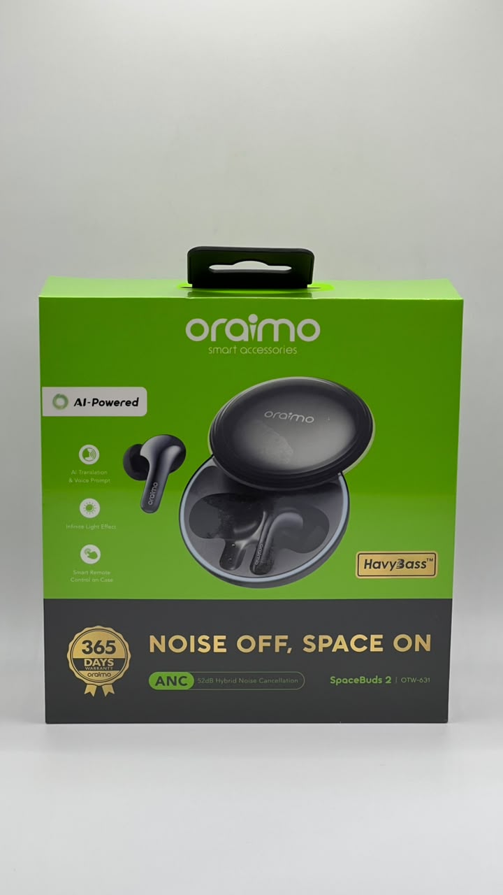 oraimo SpaceBuds 2 Écouteurs True Wireless AI Smart – Gris spatial
