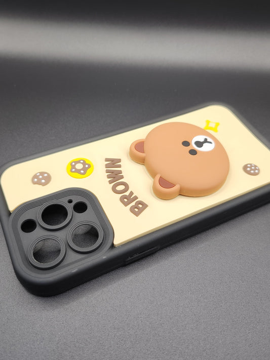 Coque Silicone 3D Design Mignon – Série Personnages & Papillons Brown