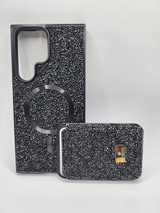 Coque Luxe Pailletée – Swarovski Noire