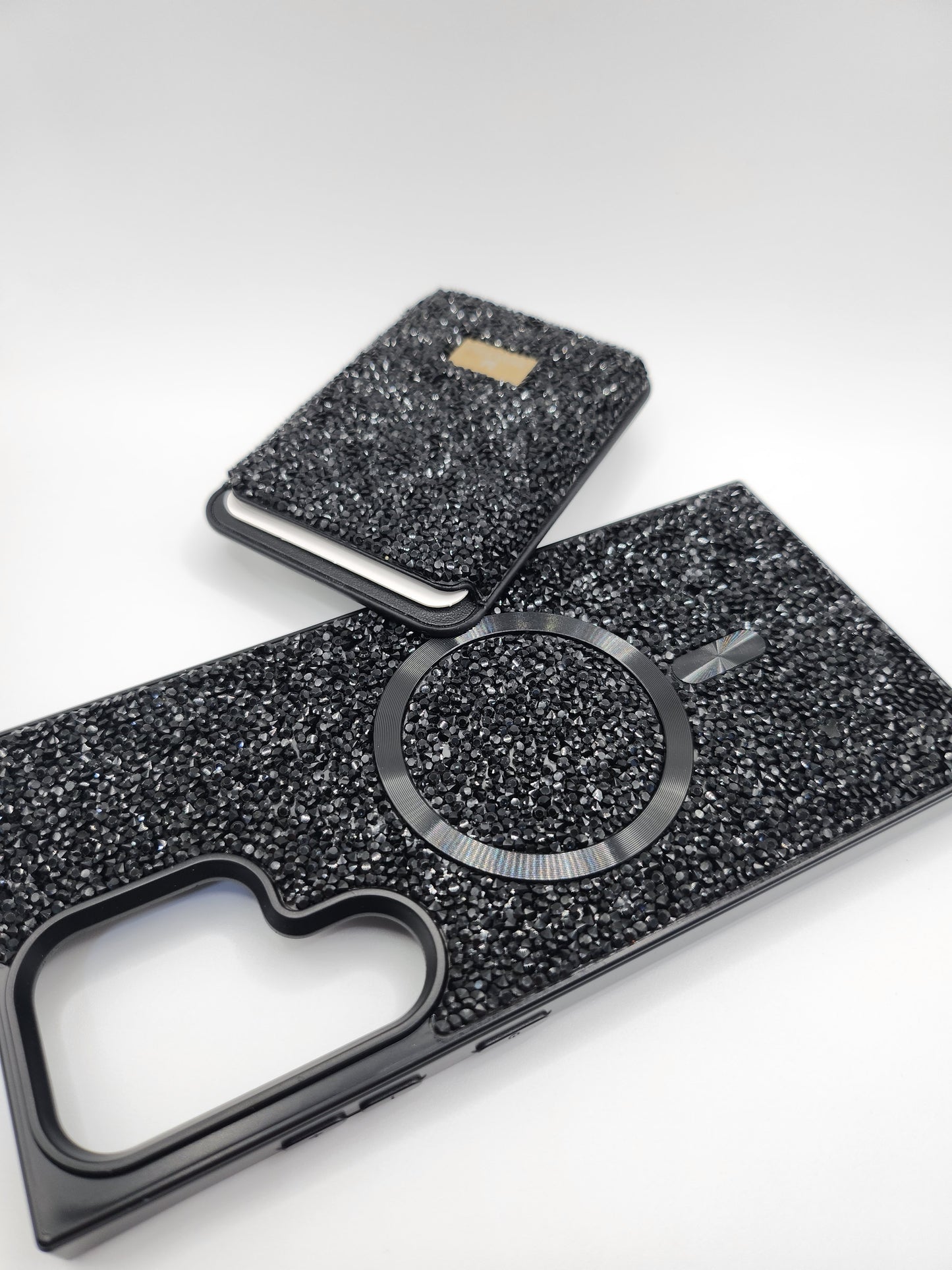 Coque Luxe Pailletée – Swarovski Noire