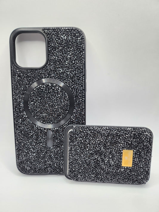 Coque Luxe Pailletée – Swarovski Noire