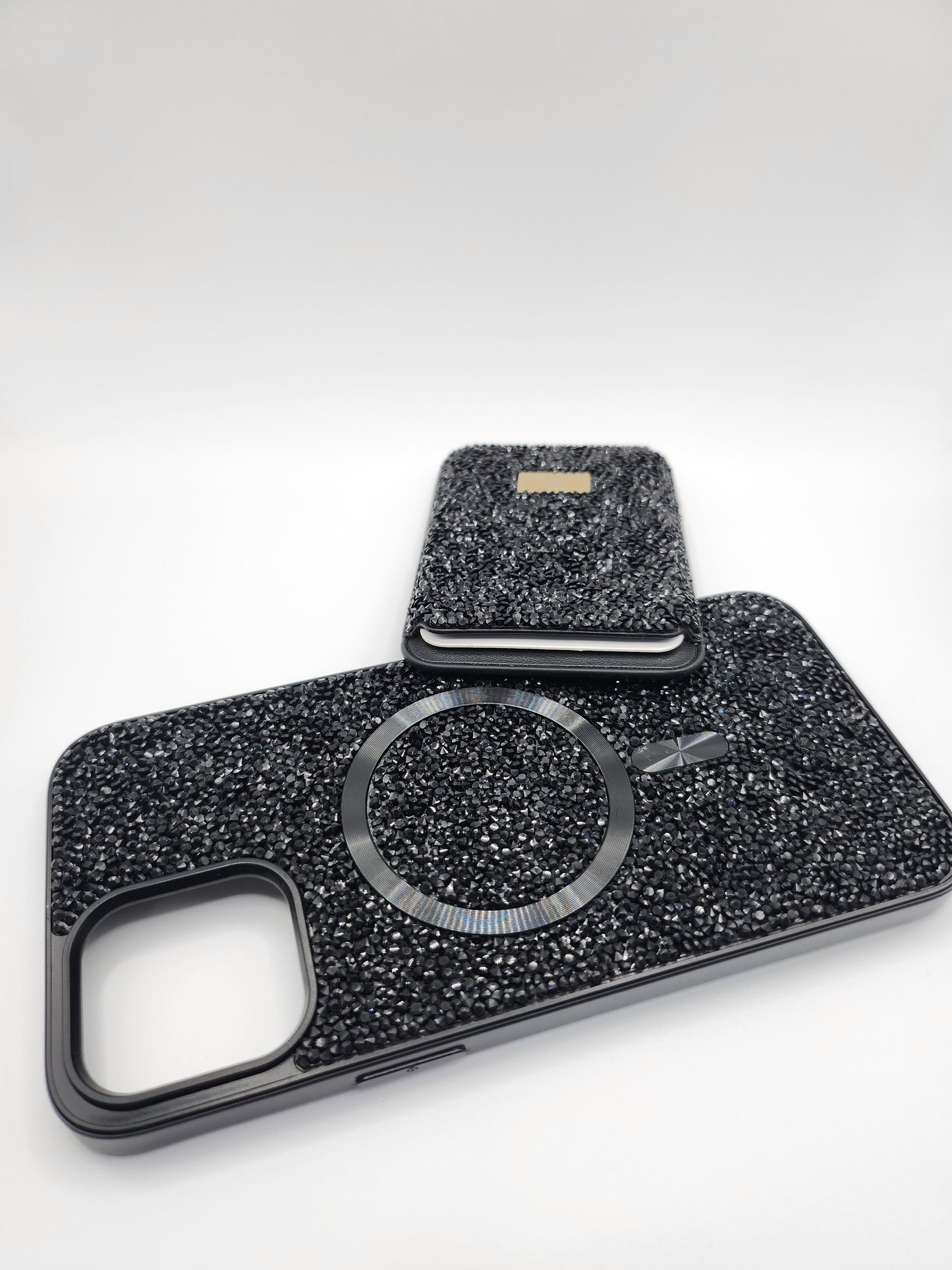 Coque Luxe Pailletée – Swarovski Noire