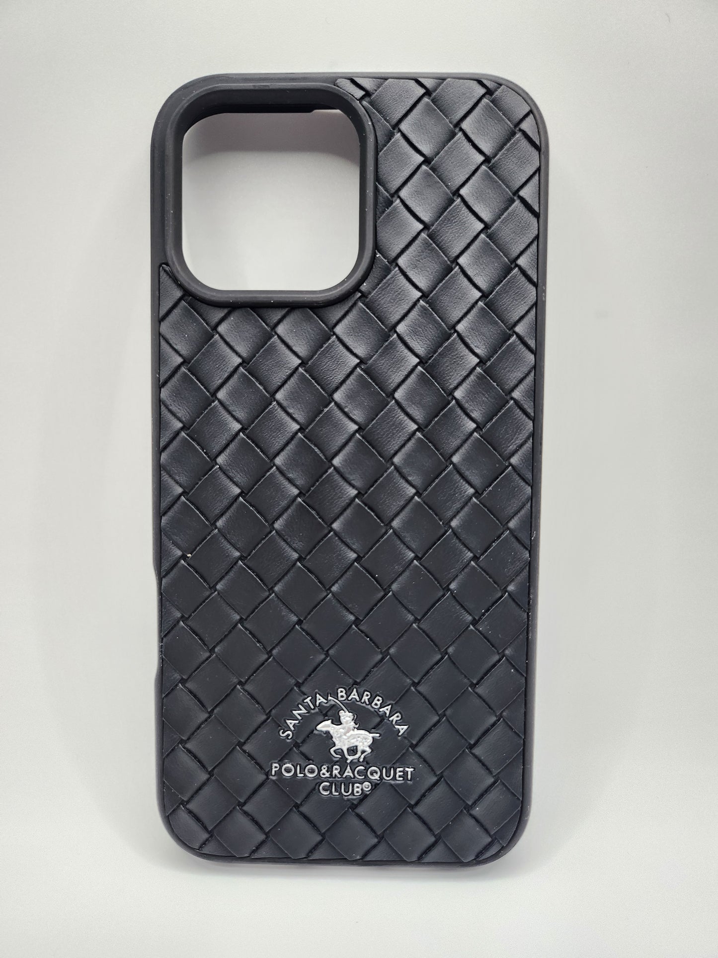 Coque tressée premium Santa Barbara – Style élégant & protection optimale Noire