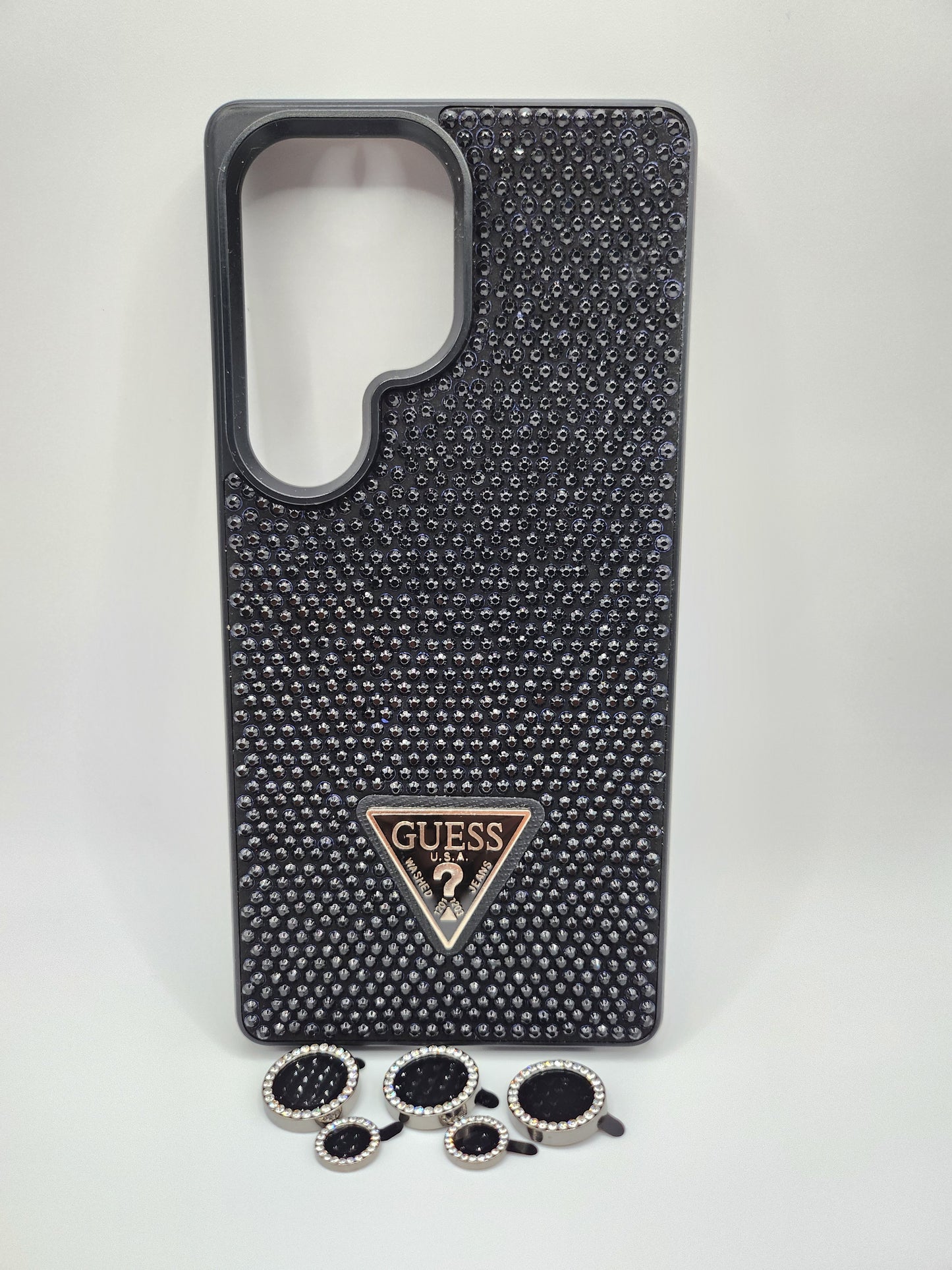 Coque de luxe GUESS avec strass brillants et protection caméra – Design élégant