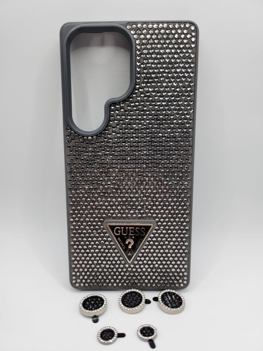 Coque de luxe GUESS avec strass brillants et protection caméra – Design élégant