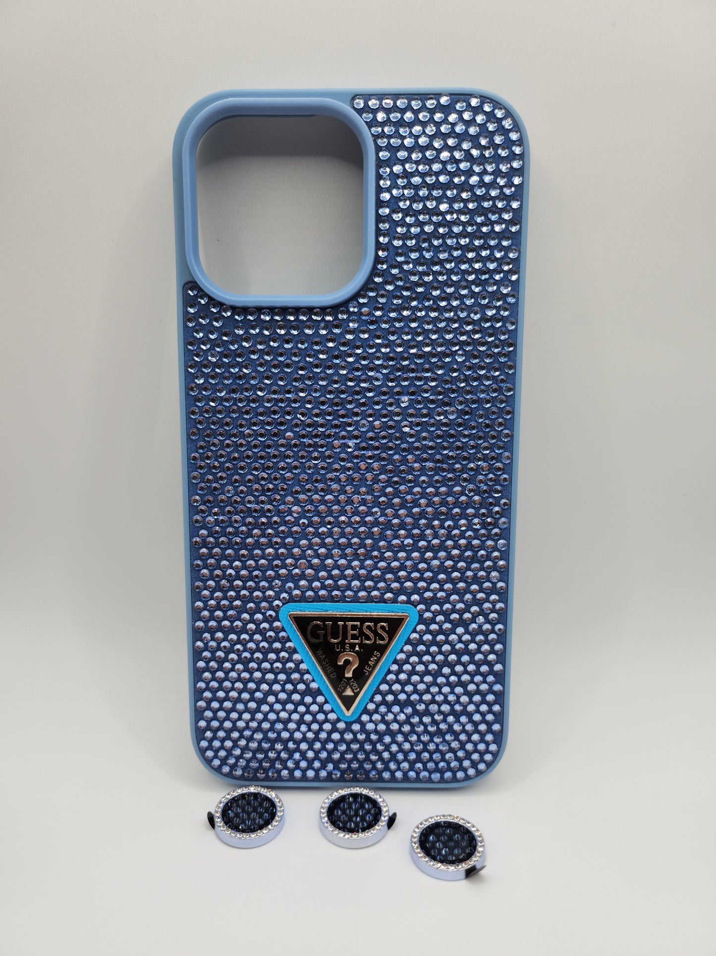 Coque de luxe GUESS avec strass brillants et protection caméra – Design élégant