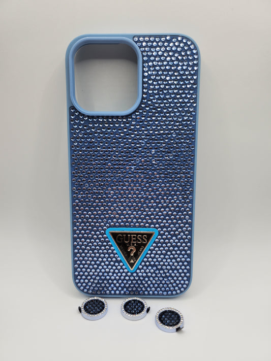Coque de luxe GUESS avec strass brillants et protection caméra – Design élégant