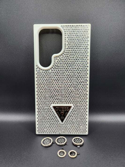 Coque de luxe GUESS avec strass brillants et protection caméra – Design élégant