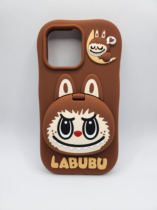 Coque iPhone Labubu 3D avec Miroir Caché – Design Mignon en Silicone
