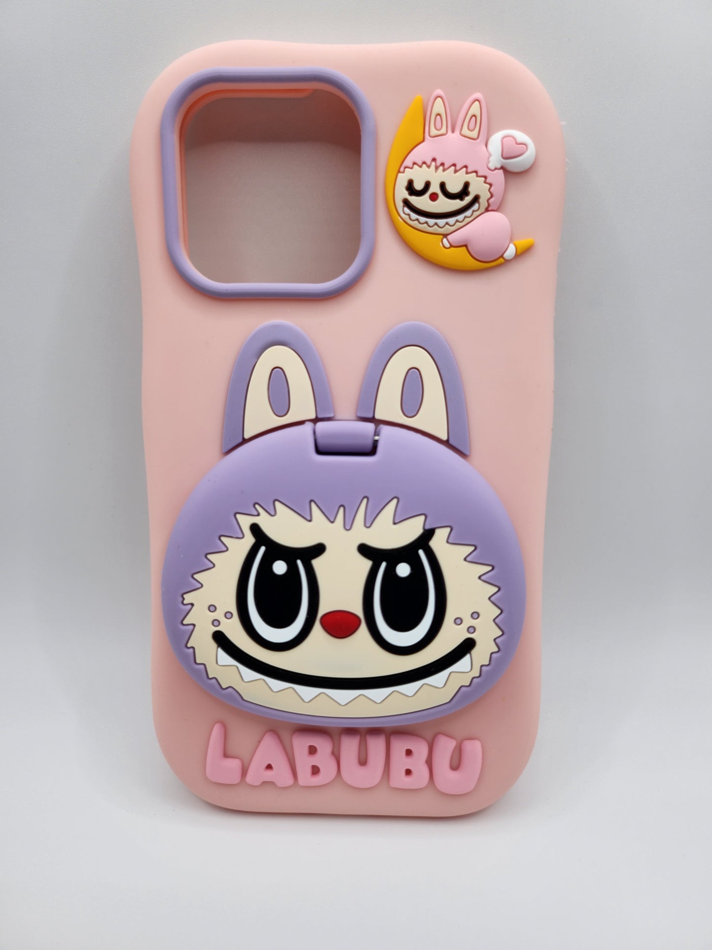 Coque iPhone Labubu 3D avec Miroir Caché – Design Mignon en Silicone