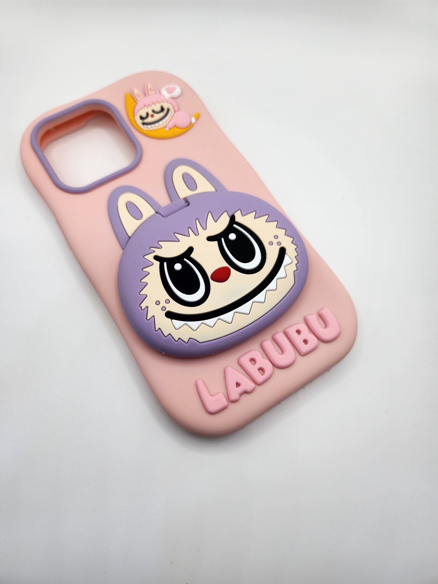 Coque iPhone Labubu 3D avec Miroir Caché – Design Mignon en Silicone