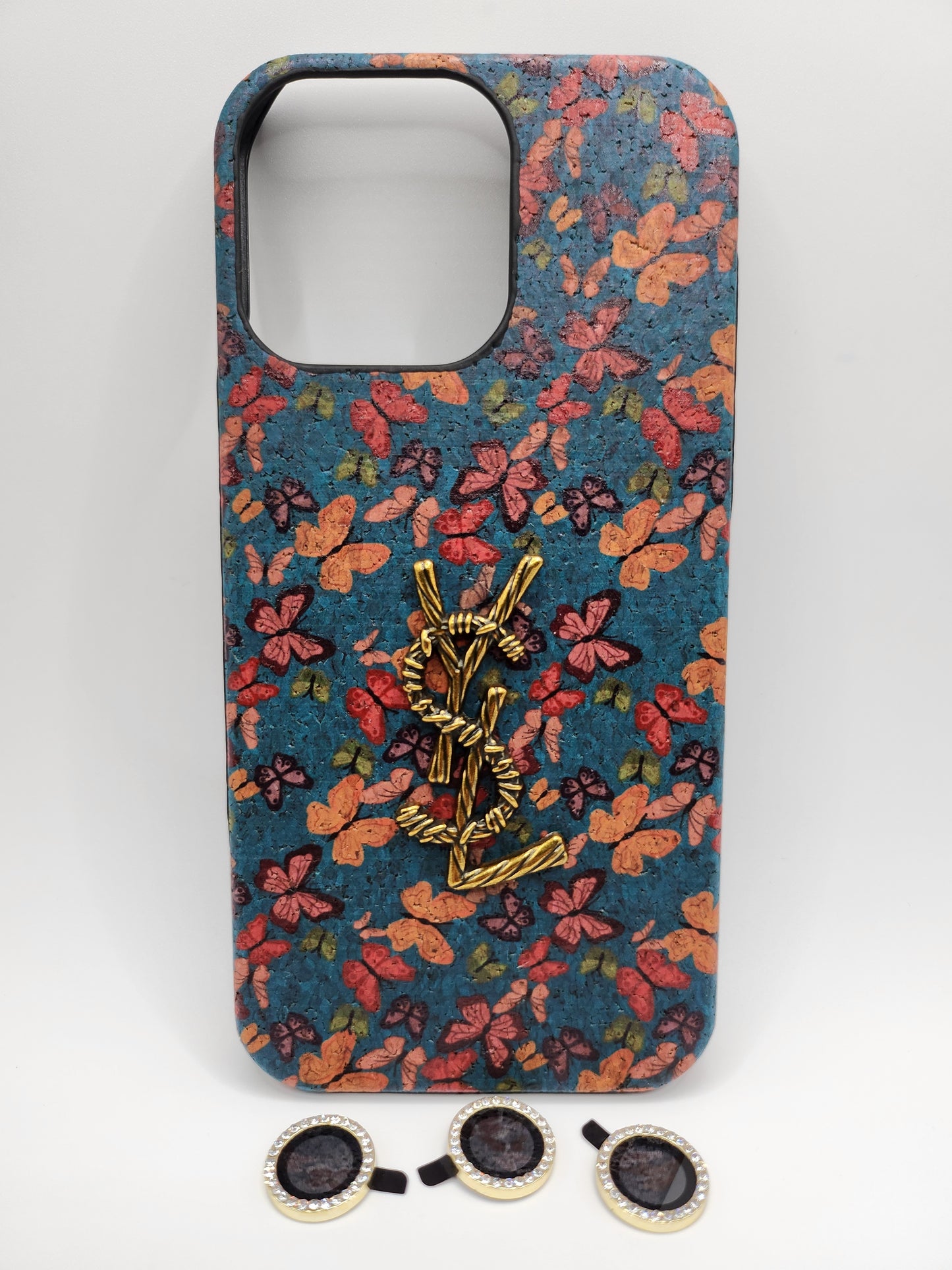 ✨Coque de Luxe Florale avec Logo Doré – Style Élégant et Chic✨