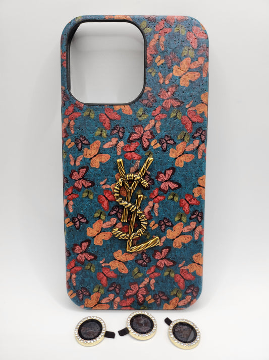 ✨Coque de Luxe Florale avec Logo Doré – Style Élégant et Chic✨