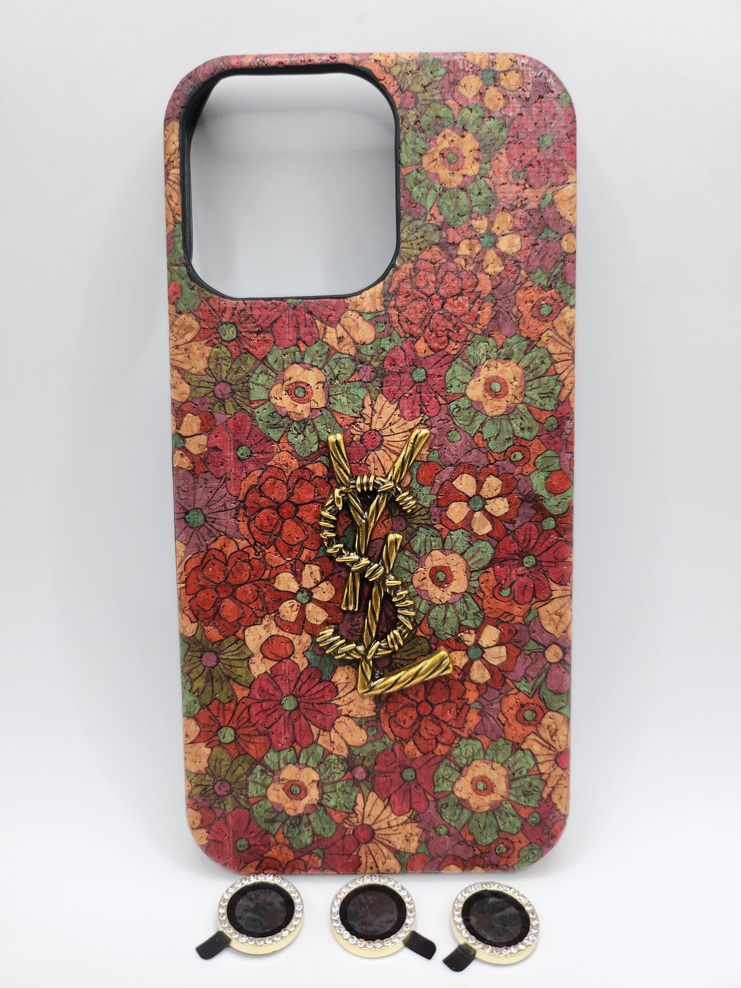 ✨Coque de Luxe Florale avec Logo Doré – Style Élégant et Chic✨