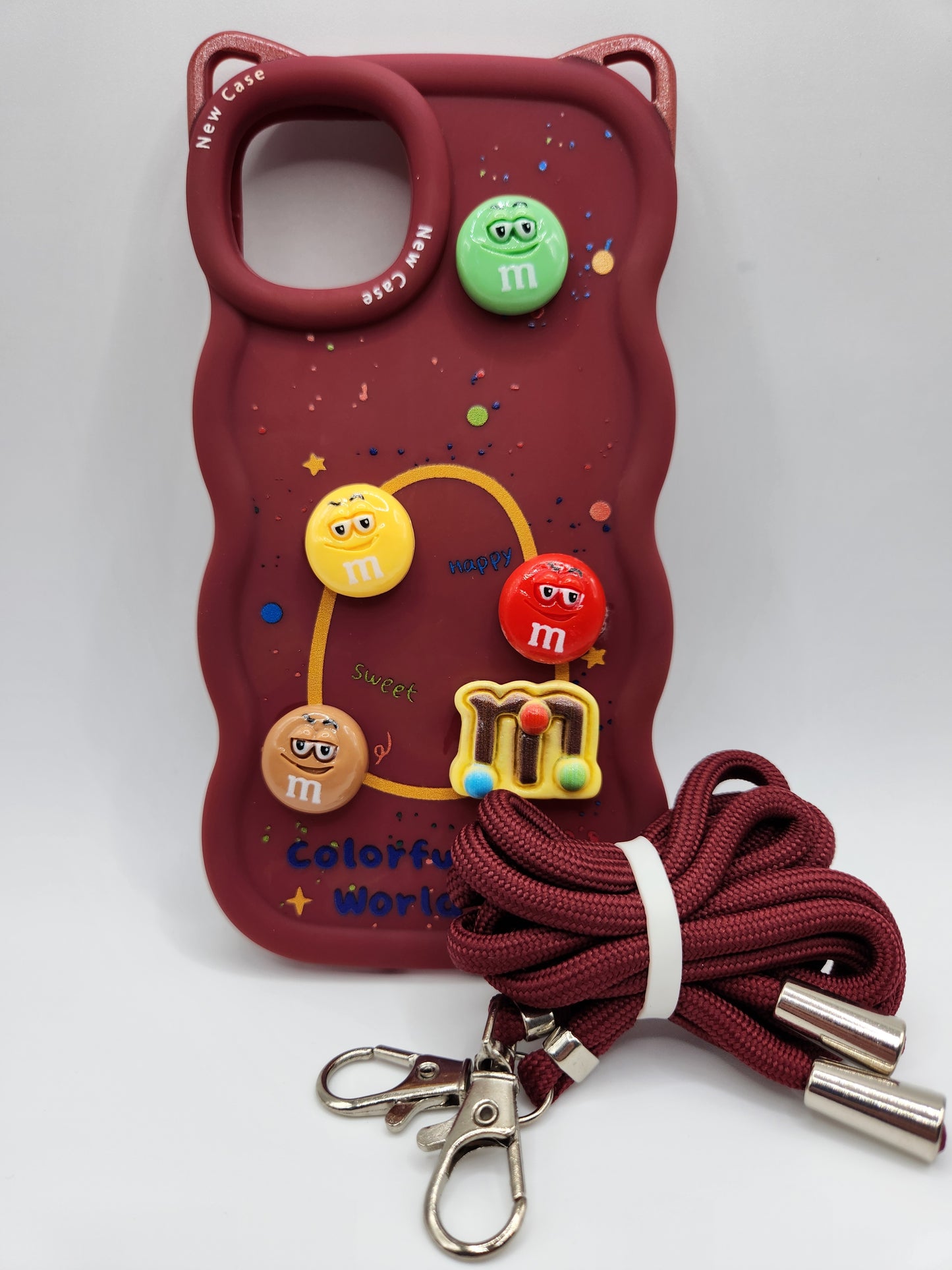 Coque M&amp;M's Colorée avec Cordon – "Colorful World"