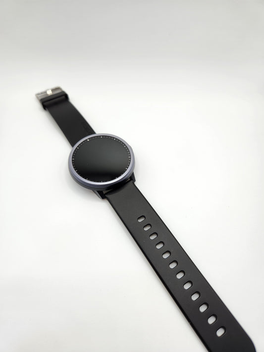 Oraimo SmartWatch Classique – Écran Tactile Rond, Bracelet Silicone Noir