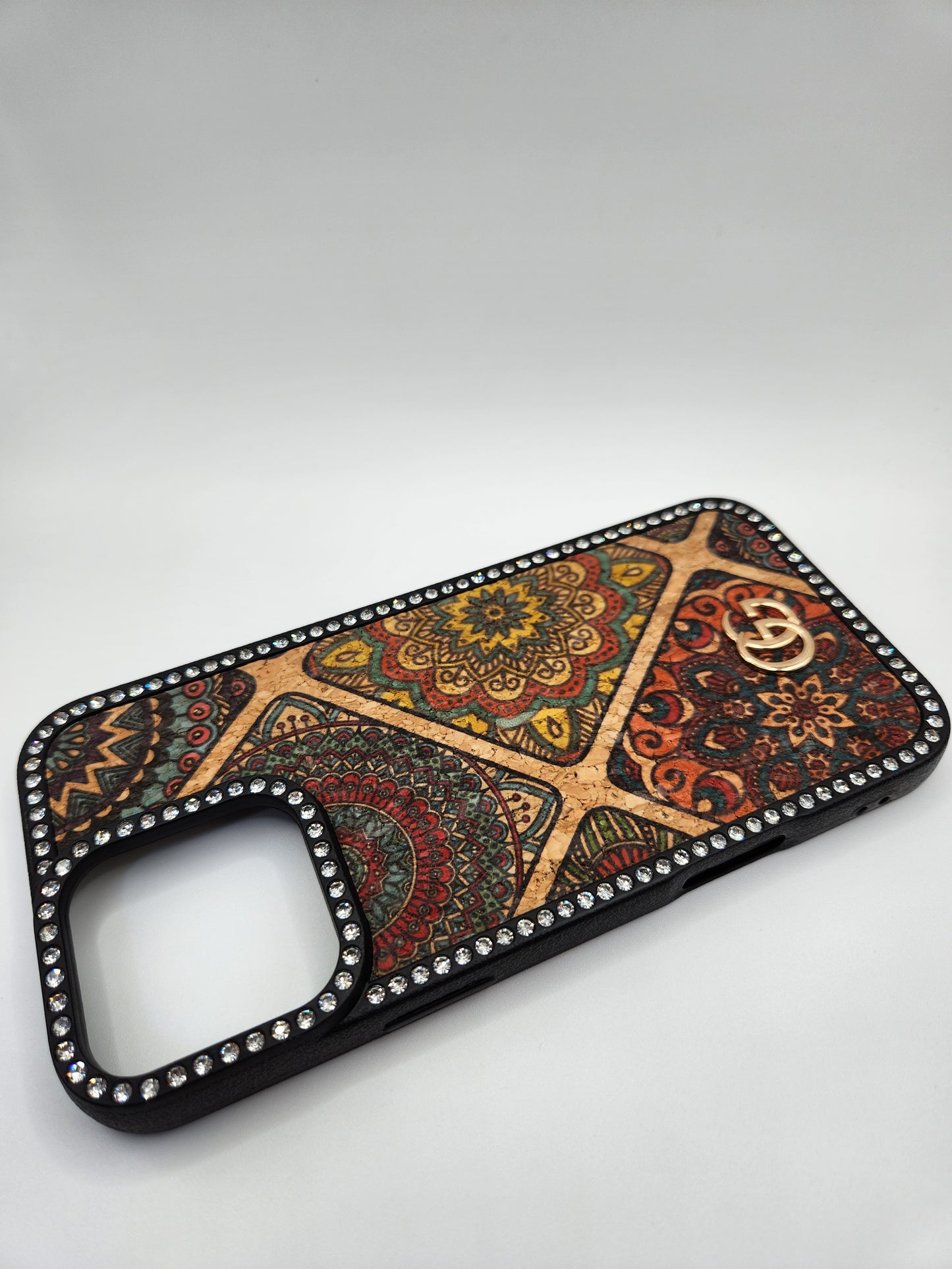 ✨Coque iPhone Luxe Bohème avec Strass – Motifs Mandala Éblouissants – Compatible iphone 16 pro max