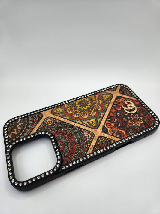 ✨Coque iPhone Luxe Bohème avec Strass – Motifs Mandala Éblouissants – Compatible iphone 16 pro max