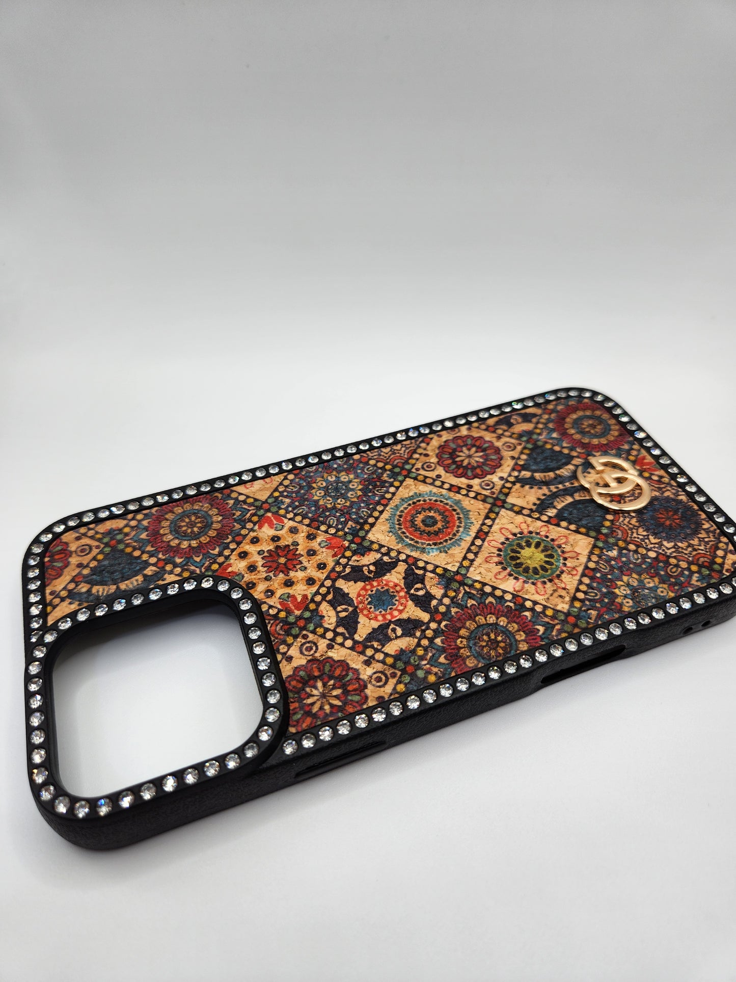 ✨Coque iPhone Luxe Bohème avec Strass – Motifs Mandala Éblouissants – Compatible iphone 16 pro max  iphone 14 pro max