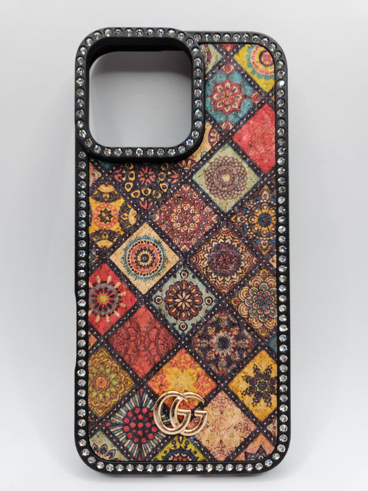 ✨Coque iPhone Luxe Bohème avec Strass – Motifs Mandala Éblouissants – Compatible iphone 16 pro max iphone 13 pro max iphone 12 pro max