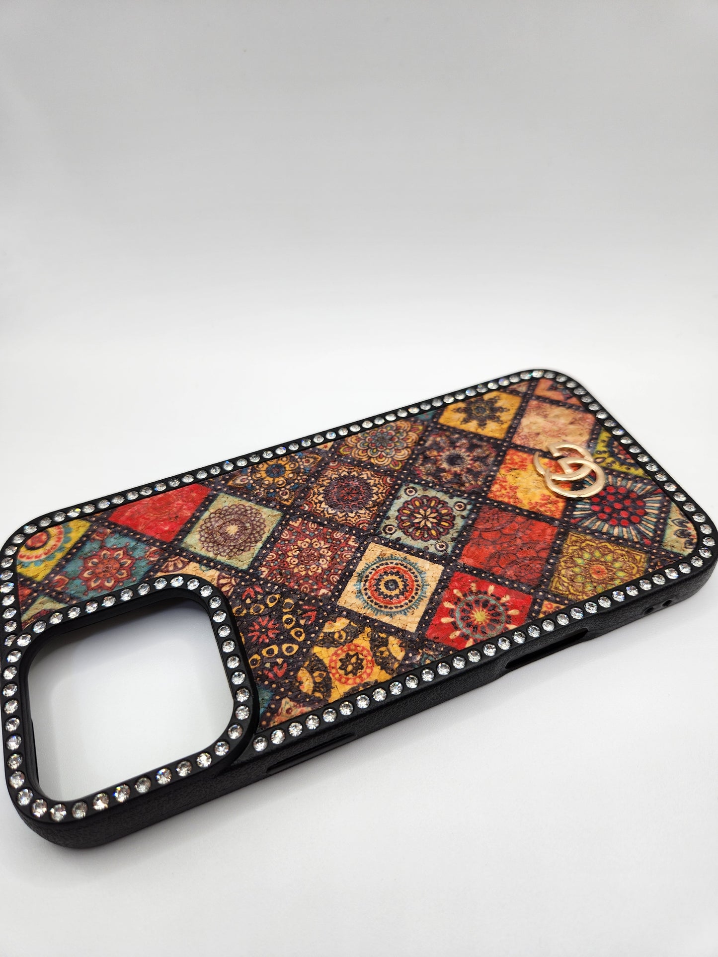 ✨Coque iPhone Luxe Bohème avec Strass – Motifs Mandala Éblouissants – Compatible iphone 16 pro max iphone 13 pro max iphone 12 pro max