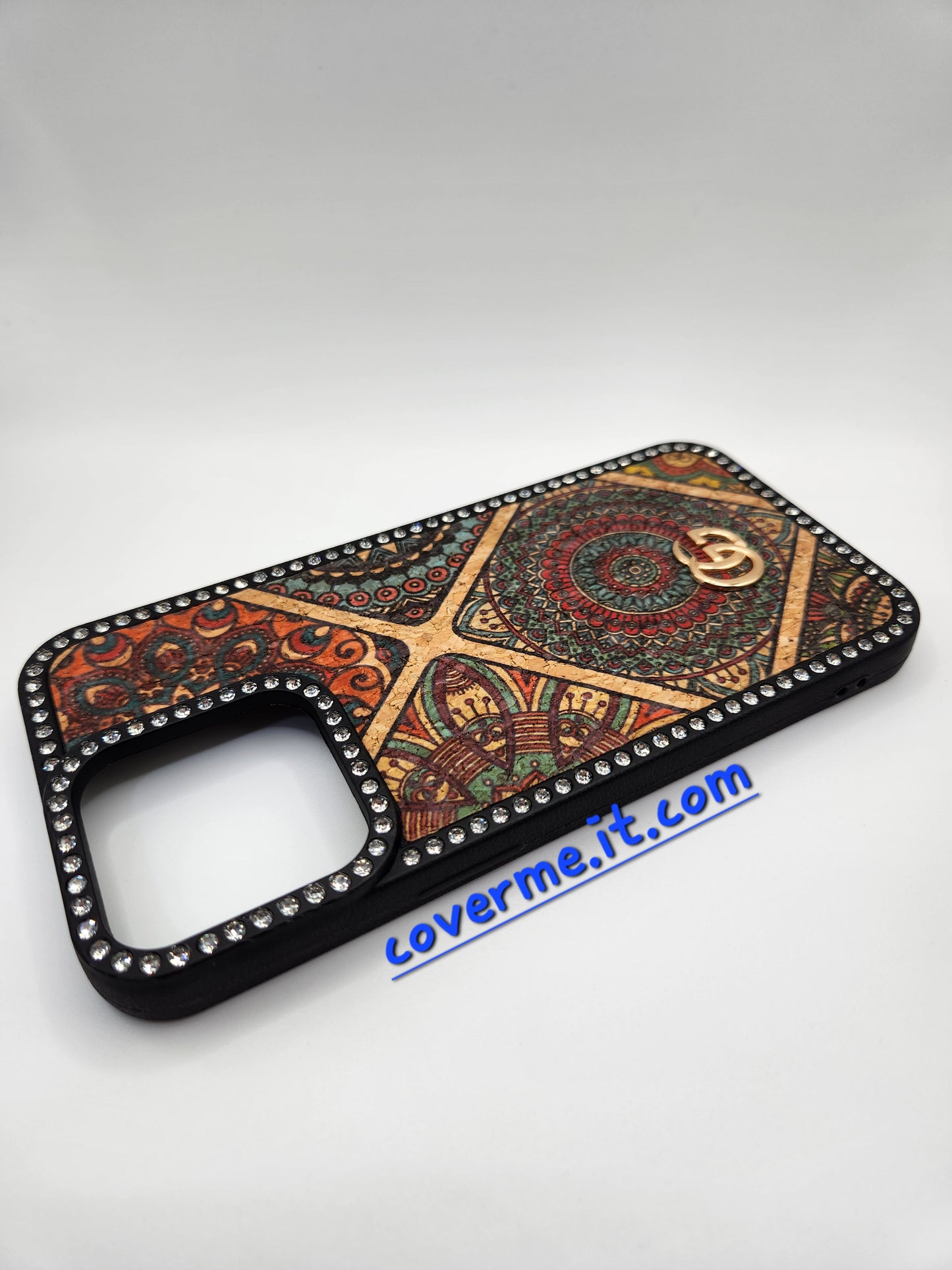 ✨Coque iPhone Luxe Bohème avec Strass – Motifs Mandala Éblouissants – Compatible iphone 15 pro max
