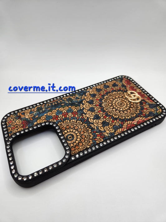 ✨Coque iPhone Luxe Bohème avec Strass – Motifs Mandala Éblouissants – Compatible iphone 15 pro max