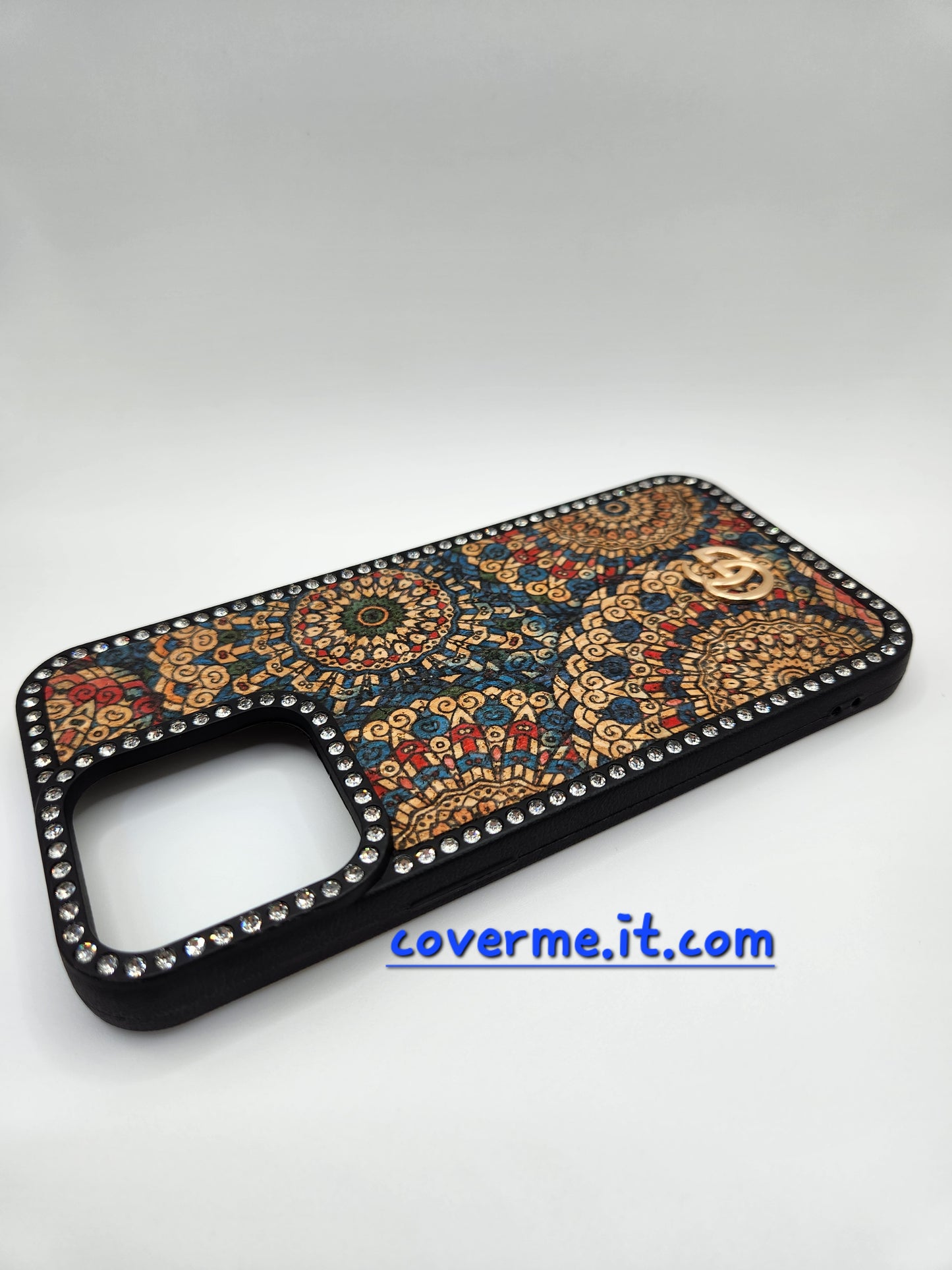 ✨Coque iPhone Luxe Bohème avec Strass – Motifs Mandala Éblouissants – Compatible iphone 15 pro max