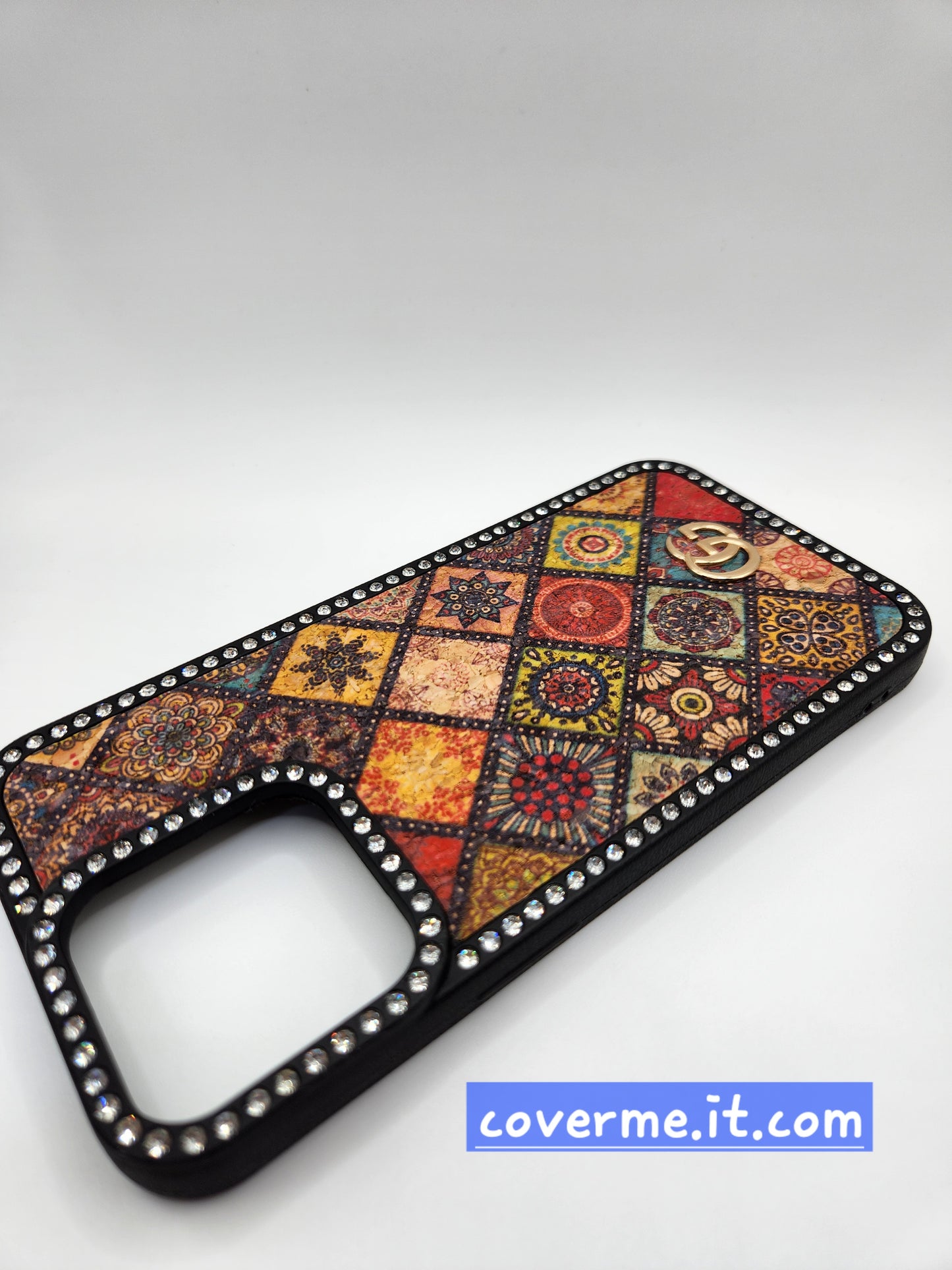 ✨Coque iPhone Luxe Bohème avec Strass – Motifs Mandala Éblouissants – Compatible iphone 15 pro max