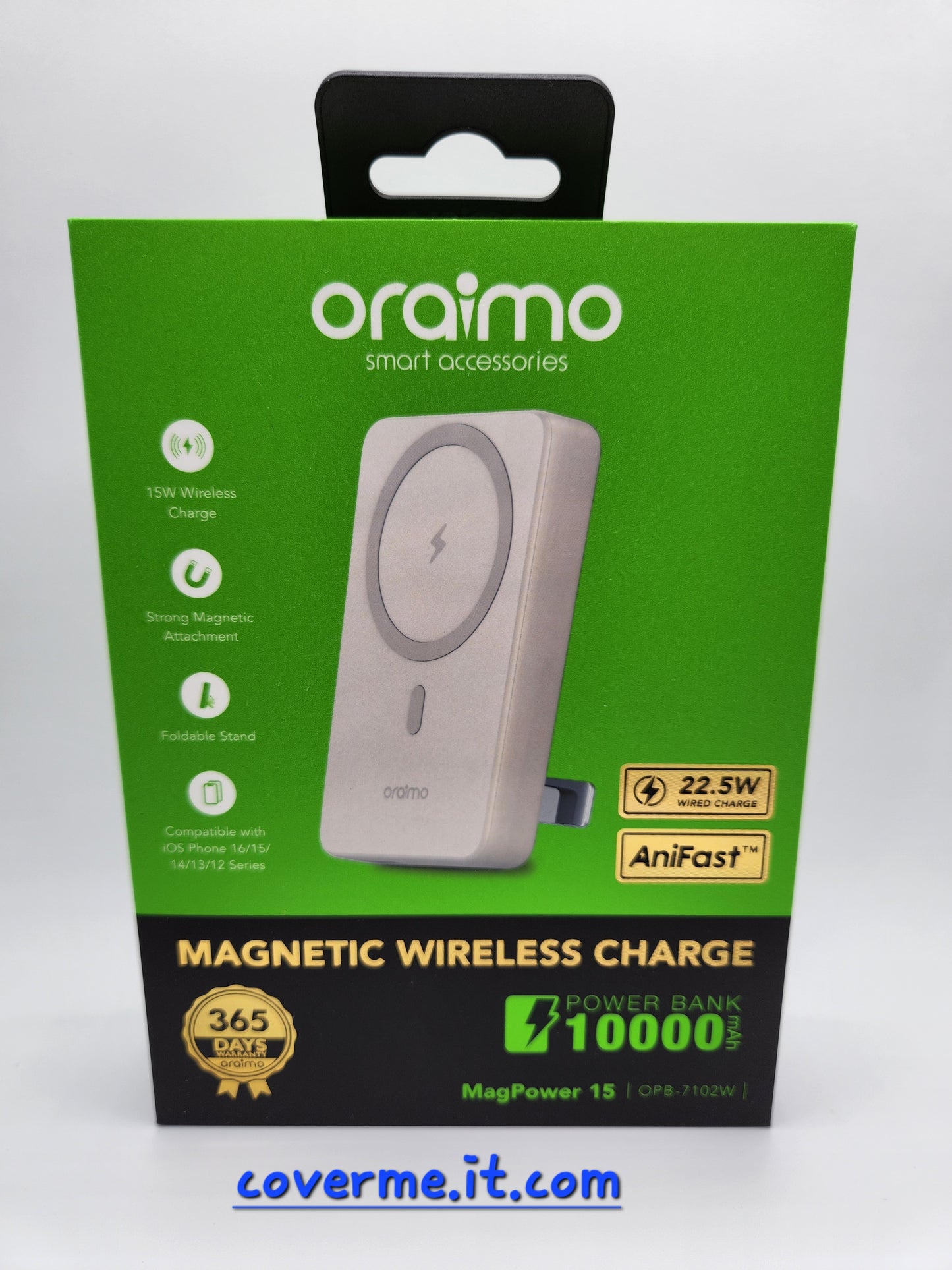 Oraimo MagPower 15 – Power Bank Magnétique 10000mAh avec Charge Sans Fil 15W