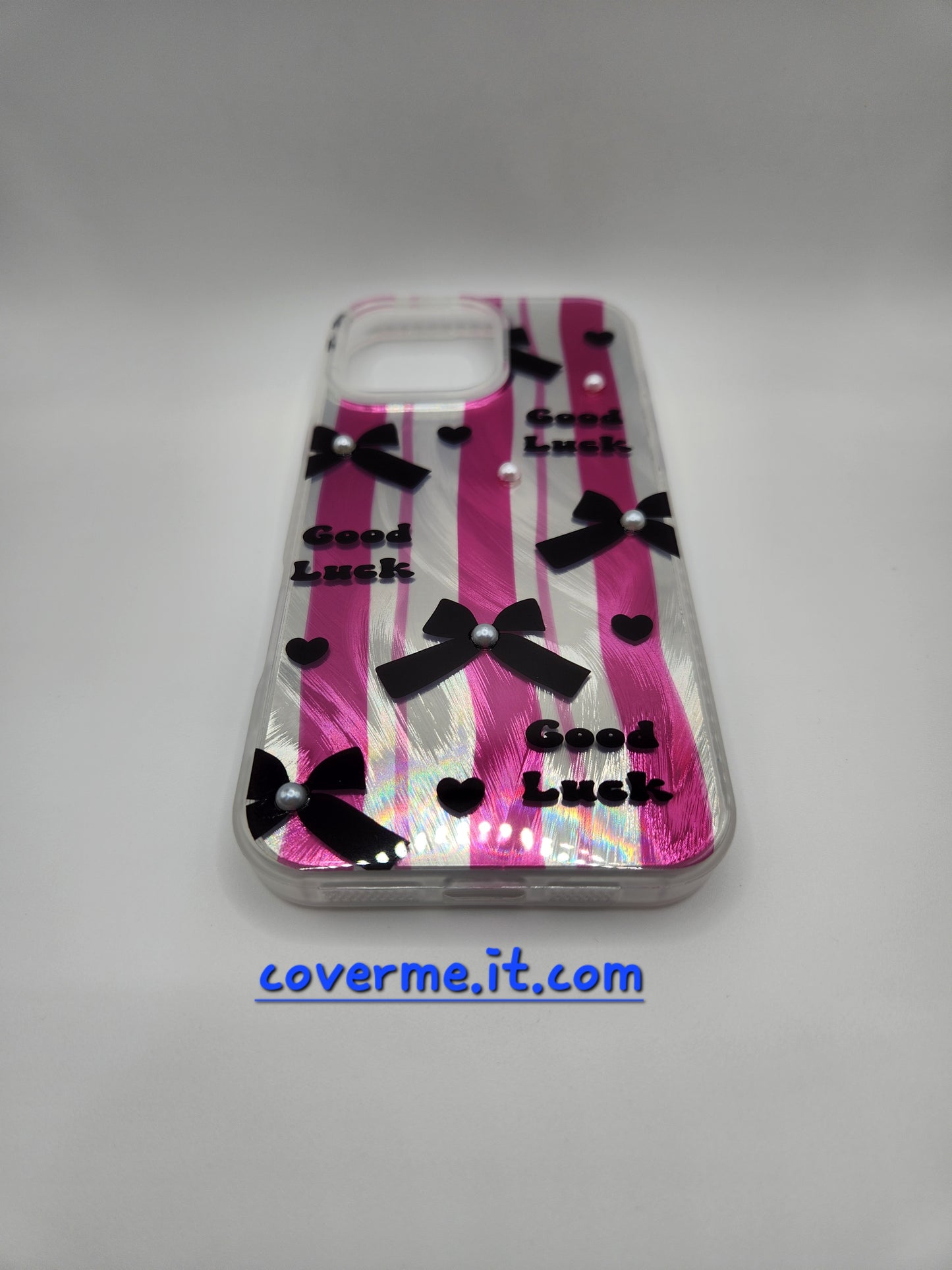 🩷Coque iPhone Féminine Élégante – Design Rubans & Perles, Style Brillant Compatible iphone 16 pro max iphone 15 pro max iphone 14 pro max iphone 13 pro max iphone 12 pro max iphone 12 iphone 12 pro