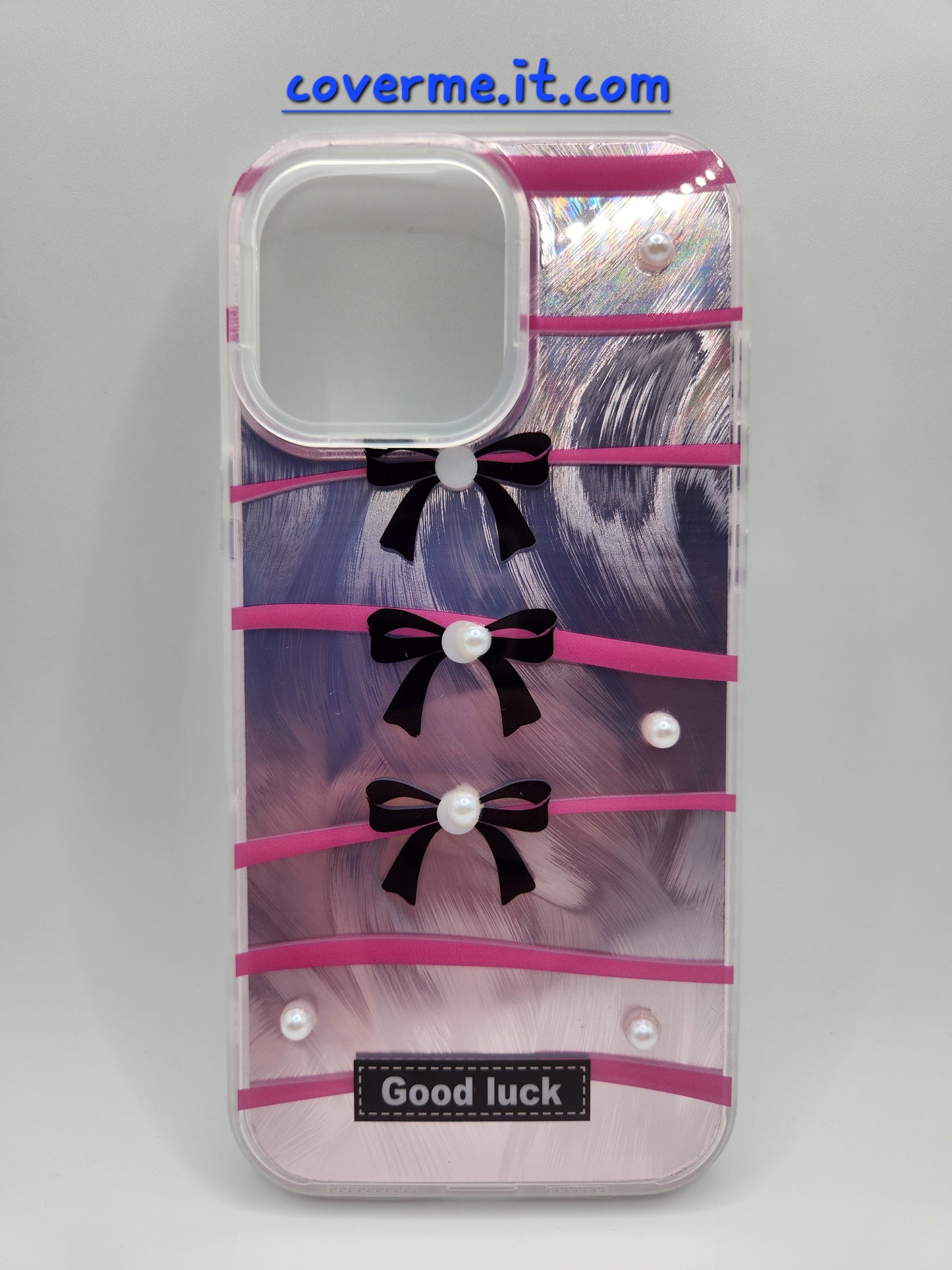 🩷Coque iPhone Féminine Élégante – Design Rubans & Perles, Style Brillant Compatible iphone 16 pro max iphone 14 pro max iphone 13 pro max iphone 12 iphone 12 pro