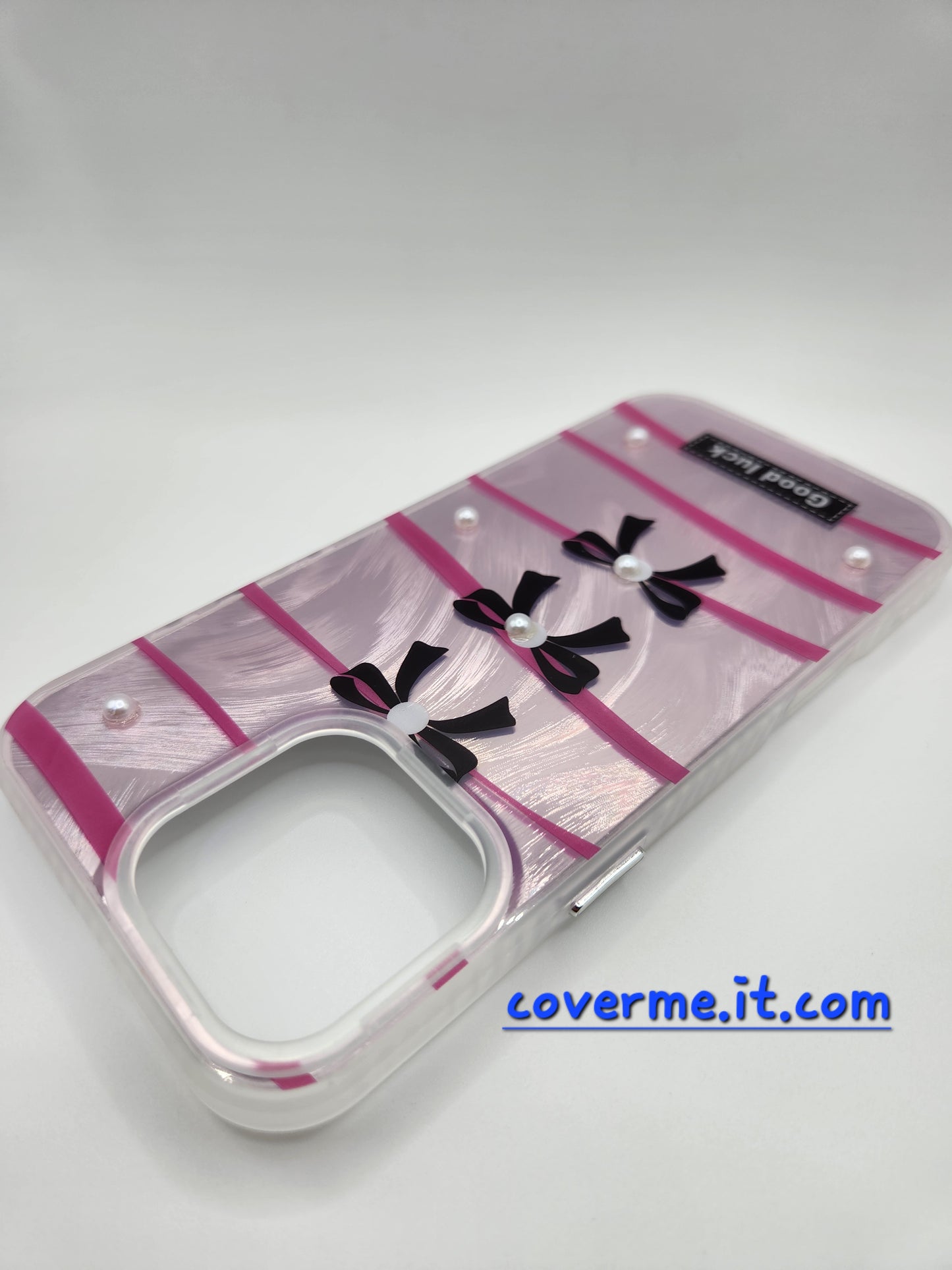 🩷Coque iPhone Féminine Élégante – Design Rubans & Perles, Style Brillant Compatible iphone 16 pro max iphone 14 pro max iphone 13 pro max iphone 12 iphone 12 pro